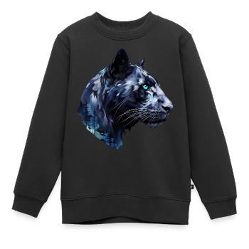 Panther - Kinder Premium Organic Sweatshirt - Schwarz - Vorne - AI Model Kid Female (0cm)