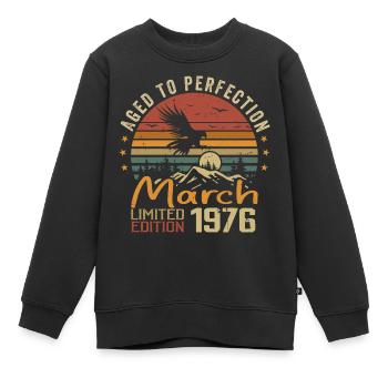 Die Legenden wurden im März 1976 geboren Vintage Retro - Kinder Premium Organic Sweatshirt - Schwarz - Vorne - AI Model Kid Female (0cm)