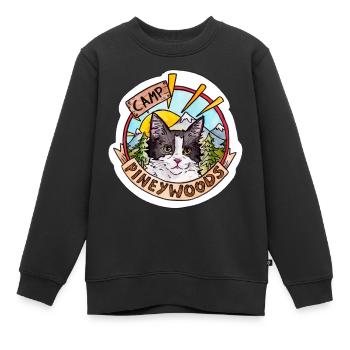 Camp Pineywoods - Sweat Premium enfant bio - noir - Devant - AI Model Kid Female (0cm)