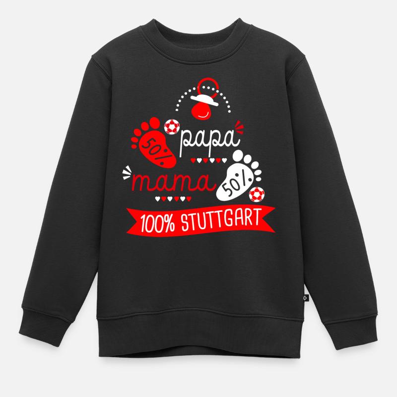 Geburt Fußballfans Stuttgart - Kinder Premium Organic Sweatshirt - Schwarz