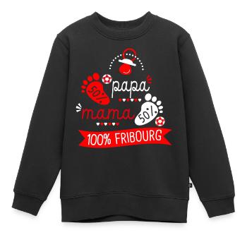 Geburt Fußballfans Fribourg - Kinder Premium Organic Sweatshirt - Schwarz - Vorne - AI Model Kid Female (0cm)