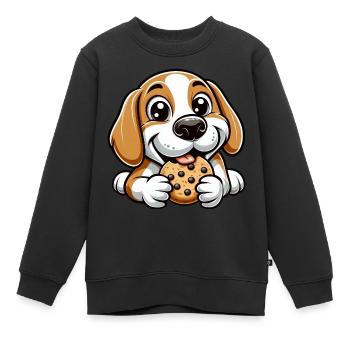 Beagle Hund Cookie Nachtisch Süßigkeiten - Kinder Premium Organic Sweatshirt - Schwarz - Vorne - AI Model Kid Female (0cm)