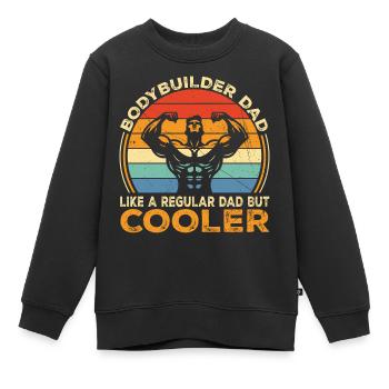 Bodybuilder Dad Like Regular Dad But Cooler | Dad - Sweat Premium enfant bio - noir - Devant - AI Model Kid Female (0cm)