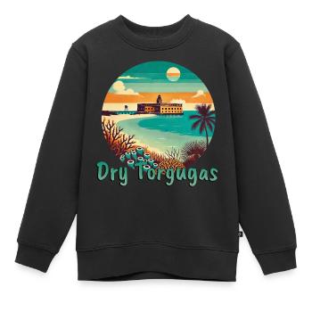 Dry Tortugas Florida Strand Festung - Kinder Premium Organic Sweatshirt - Schwarz - Vorne - AI Model Kid Female (0cm)