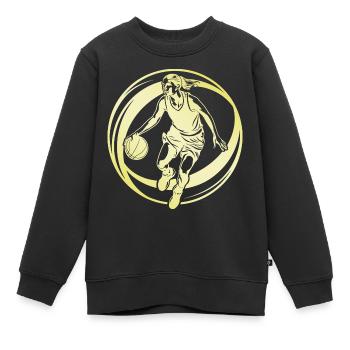 Basketteur Basketteur Basketteur Femme - Sweat Premium enfant bio - noir - Devant - AI Model Kid Female (0cm)
