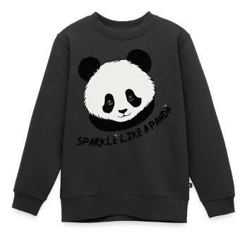 Panda Bär Kinder Panda sparkle like a Panda - Kinder Premium Organic Sweatshirt - Schwarz - Vorne - AI Model Kid Female (0cm)
