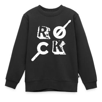 Batterie ROCK Drumstick Percussion Drummer - Sweat Premium enfant bio - noir - Devant - AI Model Kid Female (0cm)