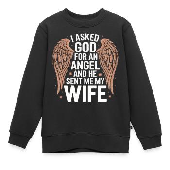 Frau Ehefrau Partnerin Familie Verheiratet - Kinder Premium Organic Sweatshirt - Schwarz - Vorne - AI Model Kid Female (0cm)