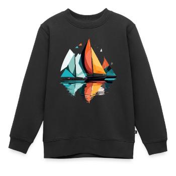 Segeln Meer Ruhig Ruhig Ozean Im Freien - Kinder Premium Organic Sweatshirt - Schwarz - Vorne - AI Model Kid Female (0cm)