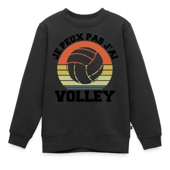 Ich kann nicht Ich habe Volley Humor Geschenk - Kinder Premium Organic Sweatshirt - Schwarz - Vorne - AI Model Kid Female (0cm)