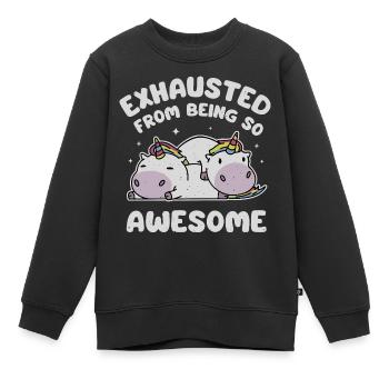 Épuisé d’être si génial - Sweat Premium enfant bio - noir - Devant - AI Model Kid Female (0cm)