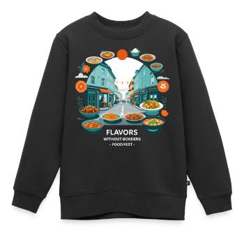 Festival de cuisine de rue - Sweat Premium enfant bio - noir - Devant - AI Model Kid Female (0cm)