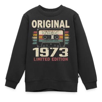 1973 Geburtstagsgeschenk 1973 Jahrgang 1973 Retro - Kinder Premium Organic Sweatshirt - Schwarz - Vorne - AI Model Kid Female (0cm)