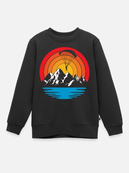 Paragliding Skydive - Kinder Premium Organic Sweatshirt - Schwarz