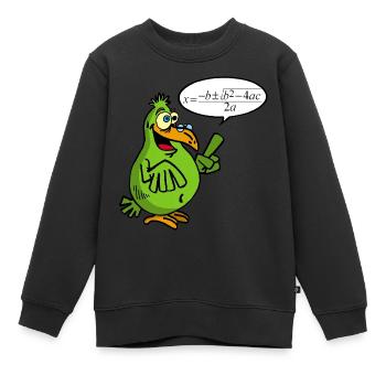 Oiseau intelligent - Sweat Premium enfant bio - noir - Devant - AI Model Kid Female (0cm)