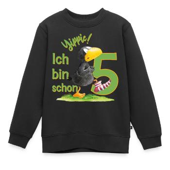 Der Kleine Rabe Socke Yippie Ich Bin Schon Fünf - Kinder Premium Organic Sweatshirt - Schwarz - Vorne - AI Model Kid Female (0cm)