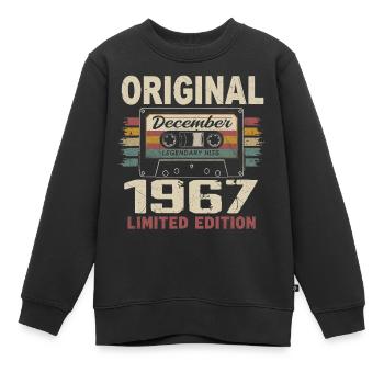 Cadeau D'anniversaire Décembre 1967 - Sweat Premium enfant bio - noir - Devant - AI Model Kid Female (0cm)