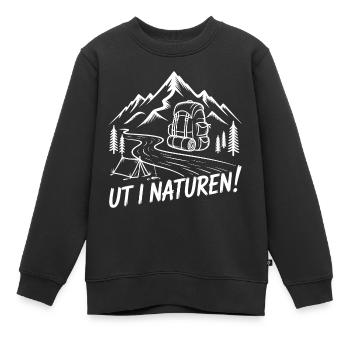 Wandern in der Natur mit Rucksack - Kinder Premium Organic Sweatshirt - Schwarz - Vorne - AI Model Kid Female (0cm)