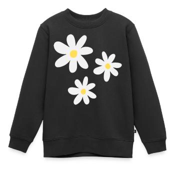 Weiße Blüten in zeitloser Eleganz - Kinder Premium Organic Sweatshirt - Schwarz - Vorne - AI Model Kid Female (0cm)