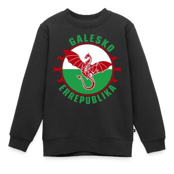Galesko Errepublika - République galloise - Sweat Premium enfant bio - noir - Devant - AI Model Kid Female (0cm)