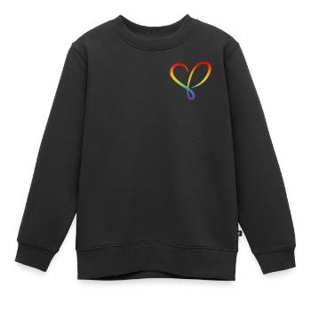 Heart LGBT rainbow love valentines flourishes - Kids Premium Organic Sweatshirt - black - Front - AI Model Kid Female (0cm)