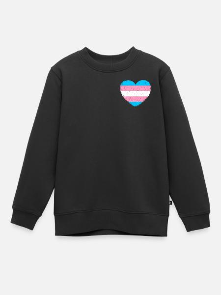 Trans* Herz | Im Vintage-Style - Kinder Premium Organic Sweatshirt - Schwarz