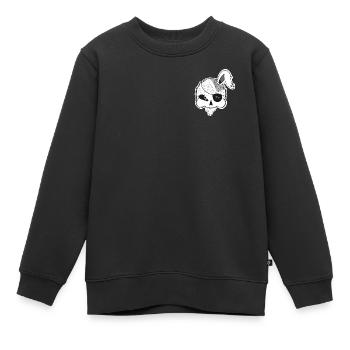 Crâne de lapin pirate avec cerveau et oreille de lapin - Sweat Premium enfant bio - noir - Devant - AI Model Kid Female (0cm)