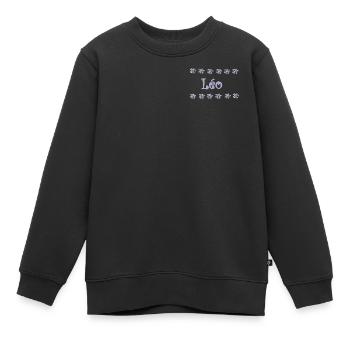 Léo Orné Floral - Sweat Premium enfant bio - noir - Devant - AI Model Kid Female (0cm)