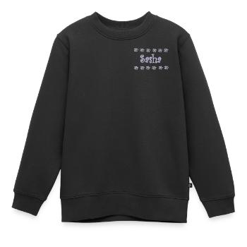 Sasha Lavendel Blumenmuster - Kinder Premium Organic Sweatshirt - Schwarz - Vorne - AI Model Kid Female (0cm)