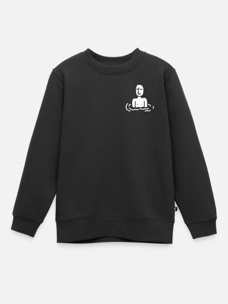 Serene Waters Art minimaliste au trait - Sweat Premium enfant bio - noir