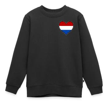 Holland Herzflagge - Kinder Premium Organic Sweatshirt - Schwarz - Vorne - AI Model Kid Female (0cm)