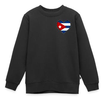 Kubas Herzflagge - Kinder Premium Organic Sweatshirt - Schwarz - Vorne - AI Model Kid Female (0cm)