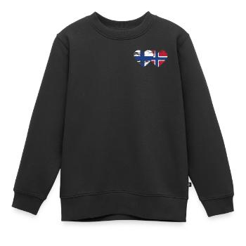 Finnland Norwegen Flagge Herz used used - Kinder Premium Organic Sweatshirt - Schwarz - Vorne - AI Model Kid Female (0cm)