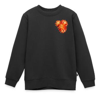 Blüten - Kinder Premium Organic Sweatshirt - Schwarz - Vorne - AI Model Kid Female (0cm)