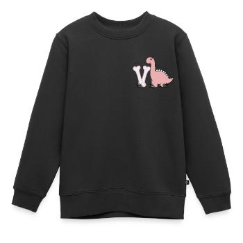 Buchstabe V - Kinder Premium Organic Sweatshirt - Schwarz - Vorne - AI Model Kid Female (0cm)