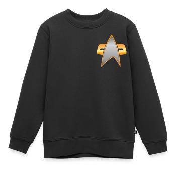 Star Trek Voyager Crew Logo - Kinder Premium Organic Sweatshirt - Schwarz - Vorne - AI Model Kid Female (0cm)