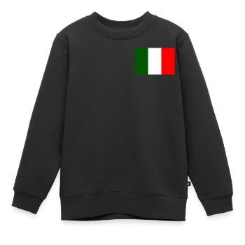 drapeau italien - Sweat Premium enfant bio - noir - Devant - AI Model Kid Female (0cm)
