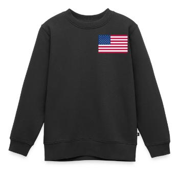 amerikanische Fahne - Kinder Premium Organic Sweatshirt - Schwarz - Vorne - AI Model Kid Female (0cm)