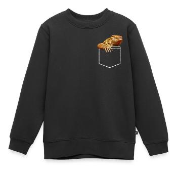 Savannah Monitor Eidechsentasche - Kinder Premium Organic Sweatshirt - Schwarz - Vorne - AI Model Kid Female (0cm)