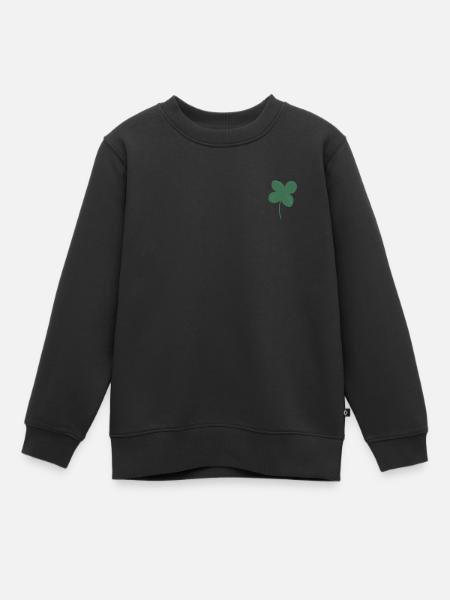 Trèfle porte-bonheur - Sweat Premium enfant bio - noir
