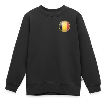 Belgien Emblem - Kinder Premium Organic Sweatshirt - Schwarz - Vorne - AI Model Kid Female (0cm)