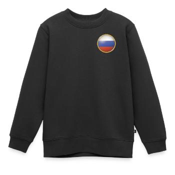Russland Emblem - Kinder Premium Organic Sweatshirt - Schwarz - Vorne - AI Model Kid Female (0cm)