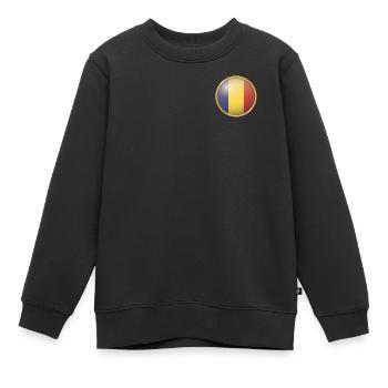 Rumänien Emblem - Kinder Premium Organic Sweatshirt - Schwarz - Vorne - AI Model Kid Female (0cm)