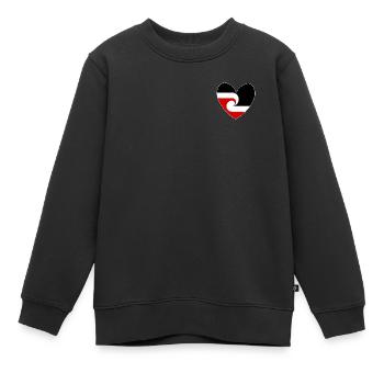 Maori Flagge Herz, Neuseeland - Kinder Premium Organic Sweatshirt - Schwarz - Vorne - AI Model Kid Female (0cm)