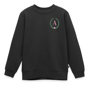 Buchstabe A-Monogramm - Kinder Premium Organic Sweatshirt - Schwarz - Vorne - AI Model Kid Female (0cm)