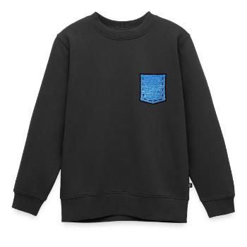 Faux Jeans Pocket - Sweat Premium enfant bio - noir - Devant - AI Model Kid Female (0cm)