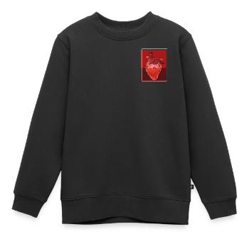 Herz Erdbeer Fusion - Kinder Premium Organic Sweatshirt - Schwarz - Vorne - AI Model Kid Female (0cm)