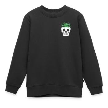 Crâne Crâne Botanique Terrarium Champignons Macabres - Sweat Premium enfant bio - noir - Devant - AI Model Kid Female (0cm)
