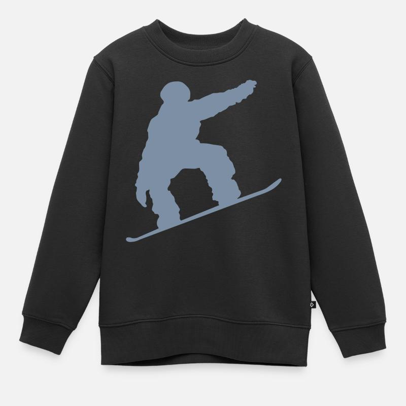 planchiste, planche à neige - Sweat Premium enfant bio - noir