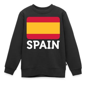 Drapeau national d'Espagne - Sweat Premium enfant bio - noir - Devant - AI Model Kid Female (0cm)